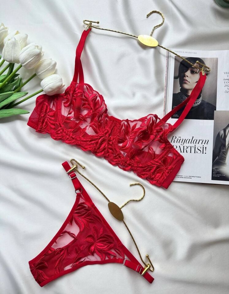 Lace Red Dantel Sütyen Takımı