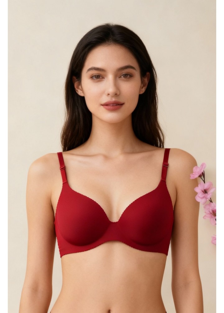 Burgundy Nude Laser Cut Sütyen