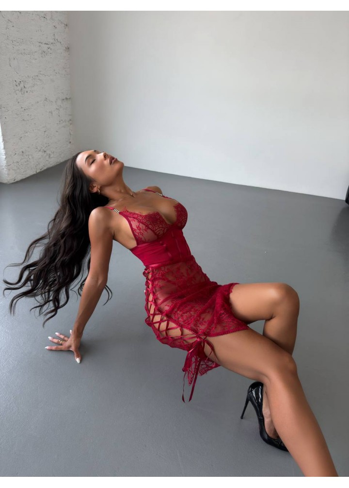 Night Dream – Dantelli Midi Gece Elbisesi